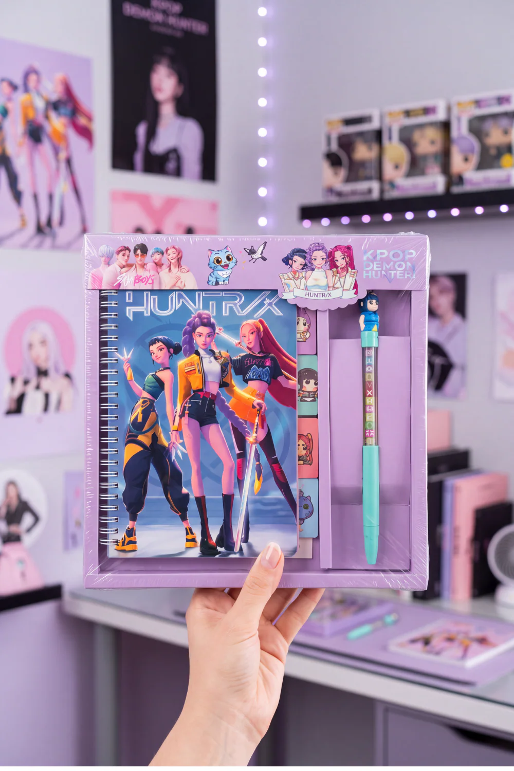 K-POP Demon Hunters Temalı Defter + Kalem Kırtasiye Seti