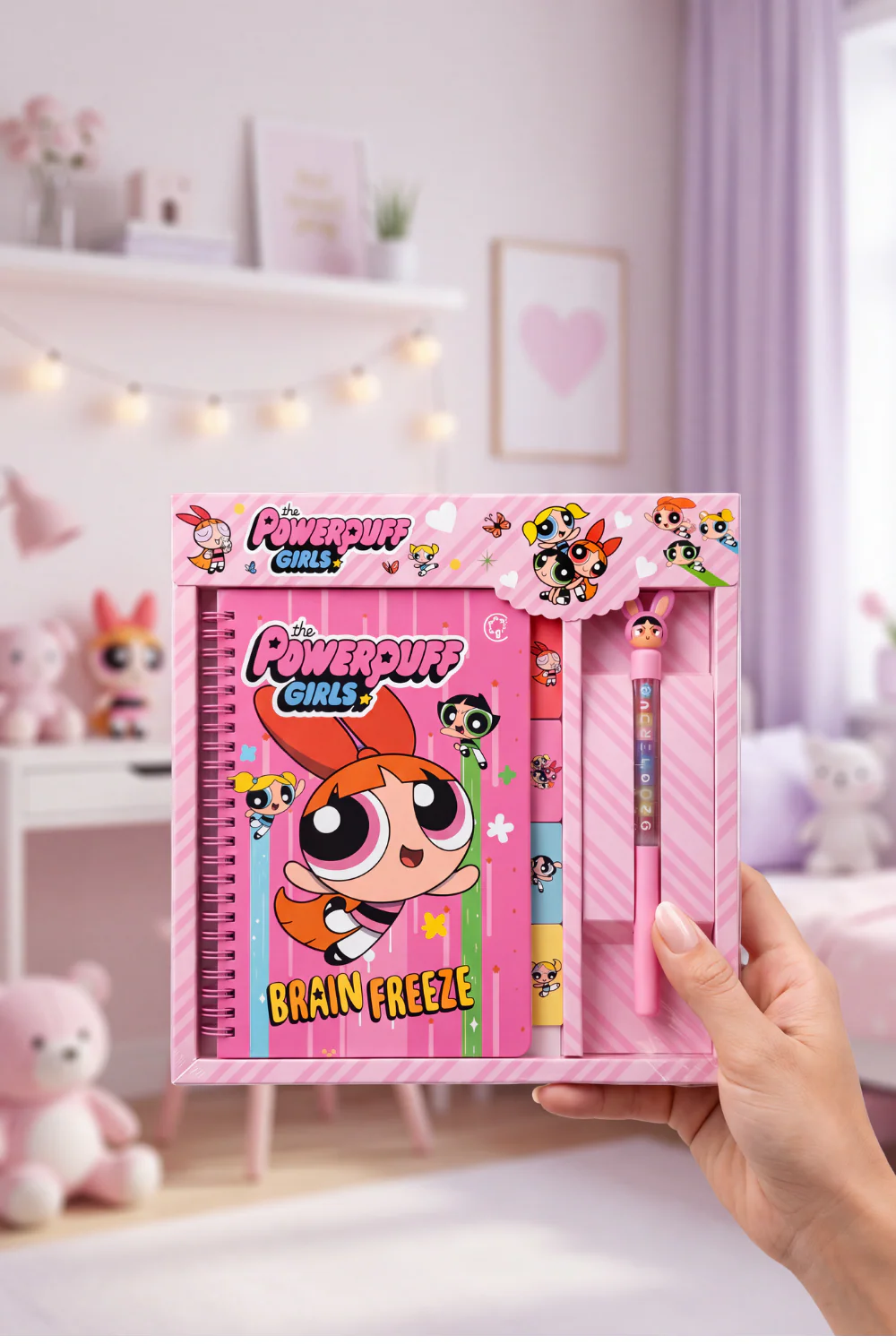 Powerpuff Temalı Defter + Kalem Kırtasiye Seti — Blossom