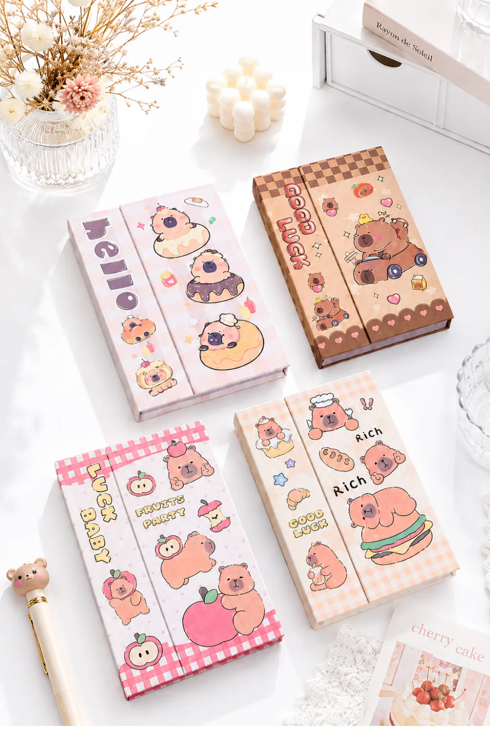 Capybara Temalı Kalın Çift Kapaklı Planlayıcılı Defter