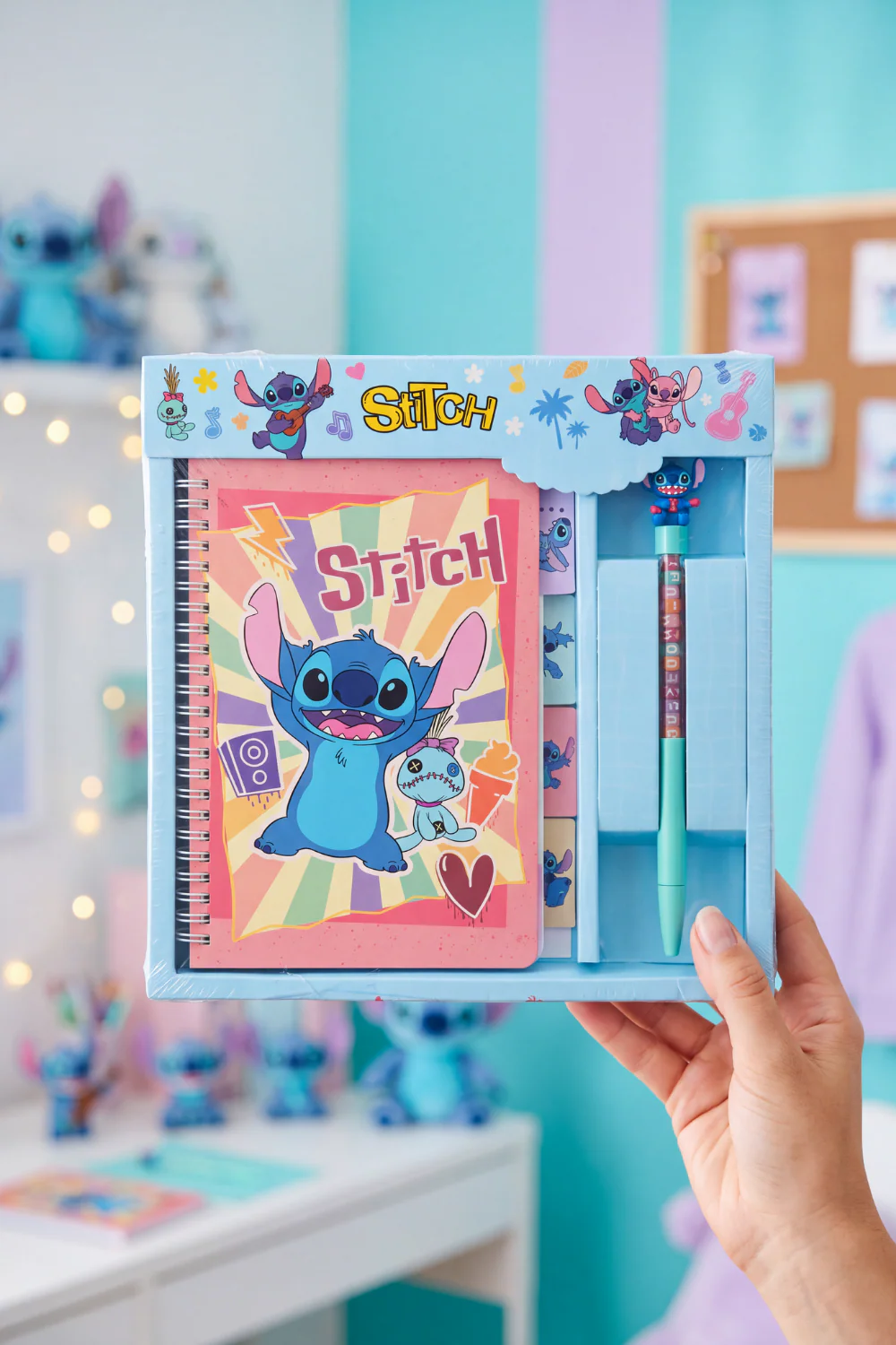 Stitch Temalı Defter + Kalem Kırtasiye Seti