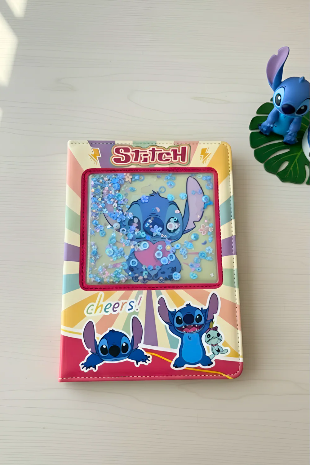 Stitch Temalı Sulu & Simli Defter