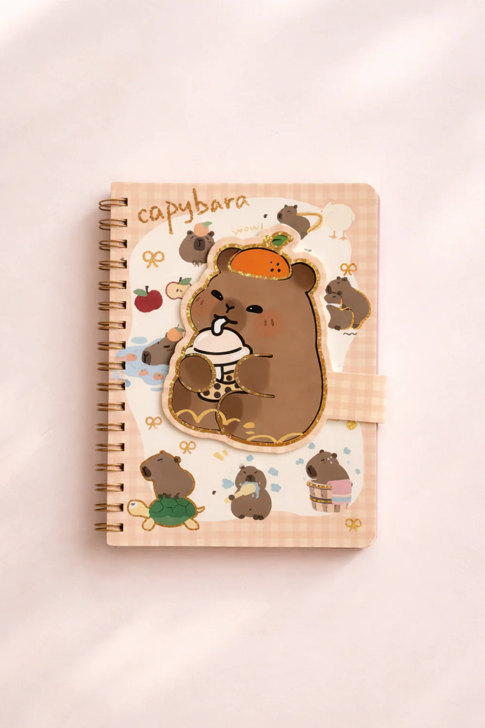 Capybara Temalı 3D Çıt Çıt Kapaklı Ayraçlı Planlayıcılı Defter