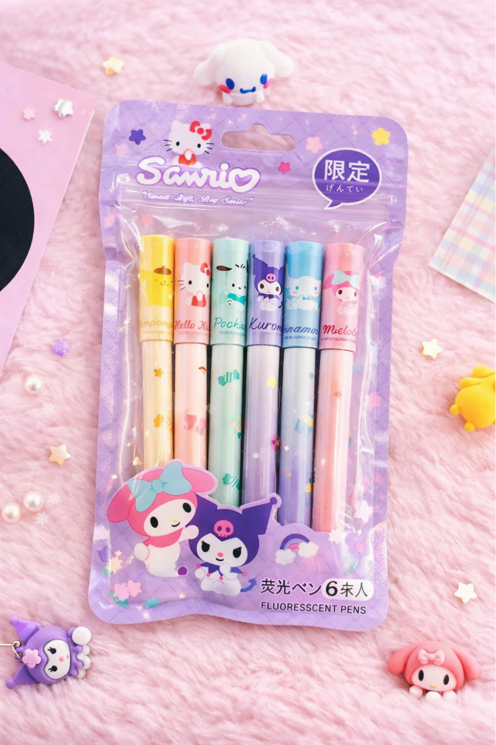 Sanrio Temalı Paketli Fosforlu Kalem Seti