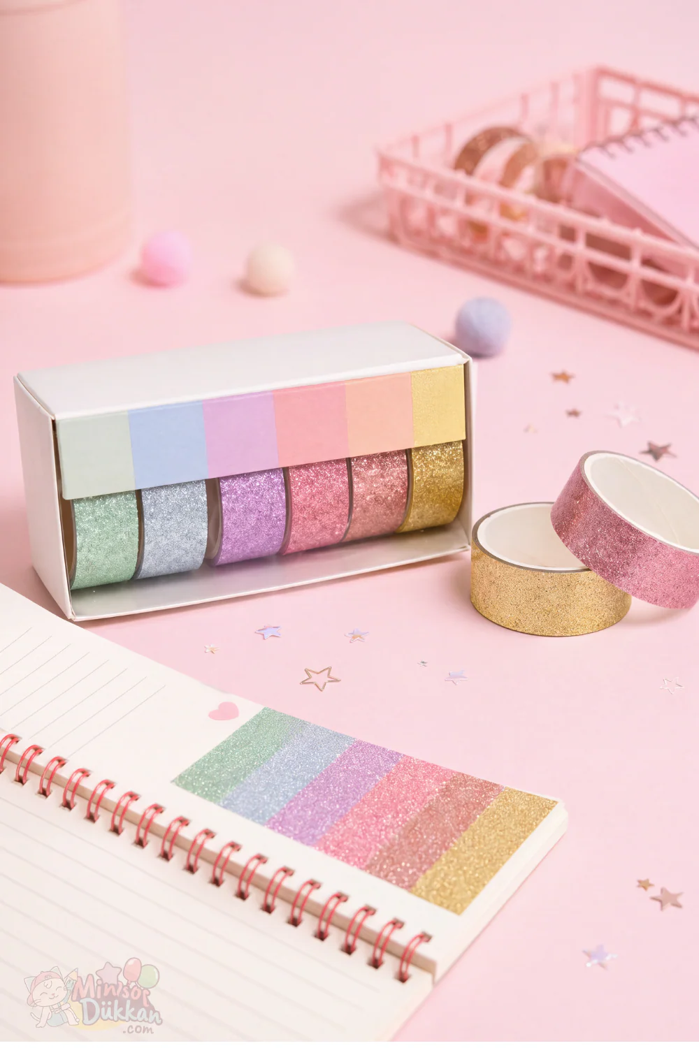 Pastel & Simli 6 Adet Washi Tape Seti