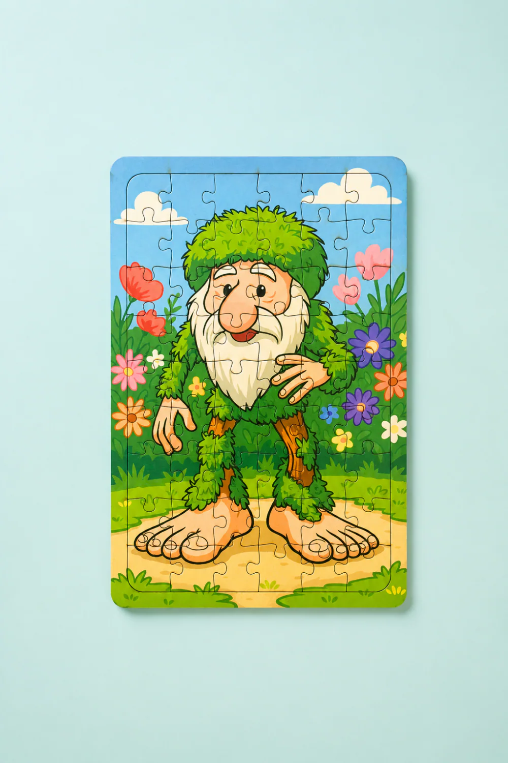 Brr Brr Patapim Brainrot Karakteri Yeşillikler Arasında 54 Parça Eğitici Ahşap Puzzle & Yapboz